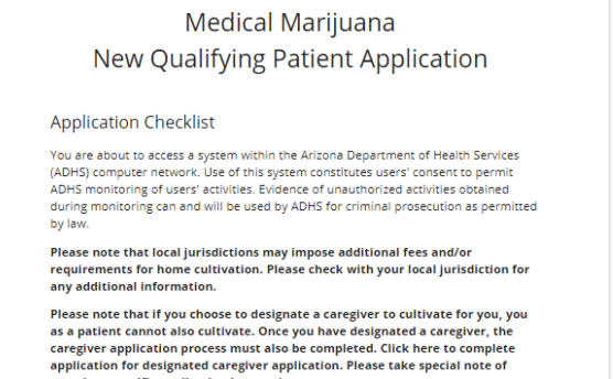 Arizona medical marijuana renewal application form.