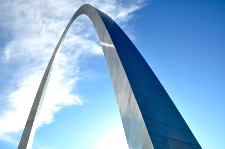 The St. Louis Arch is the most famous landmark of St. Louis and Missouri as the "Gateway to the West."