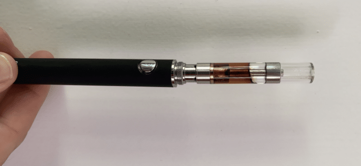 Image of a vape that you can use for vaporizing cannabis tinctures or apply them directly under your tongue, but you cannot necessarily smoke it.