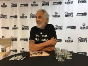 His shirt says "I Vote for Marijuana" Photo Source: Tommy Chong's FB