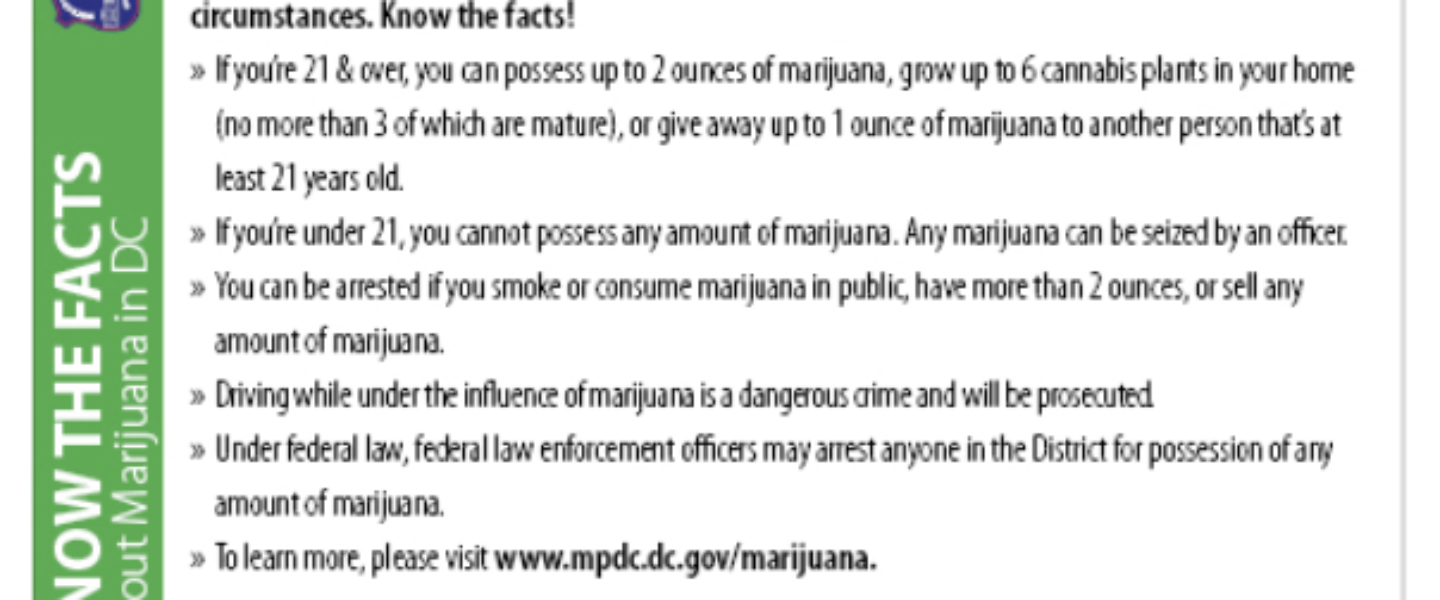 You can possess marijuana in the District of Columbia with or without a medical card.