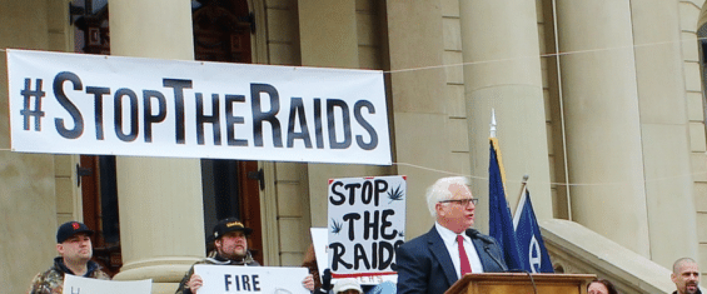 lansing michigan medical marijuana raids protest