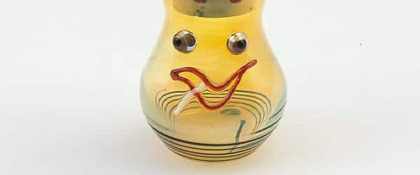 smiley face glass marijuana jar