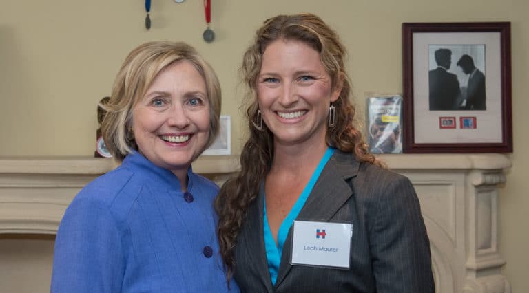 HIllary Clinton with Leah Maurer