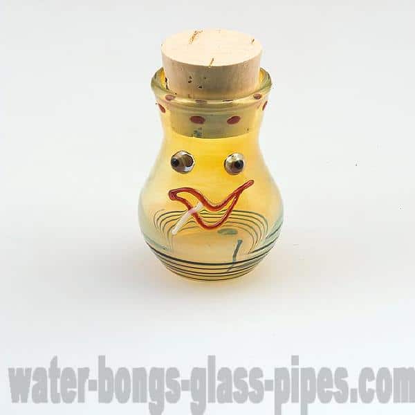 smiley face glass marijuana jar