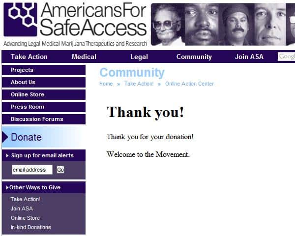 americans for safe access donation