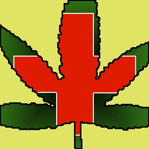 red cross marijuana leaf